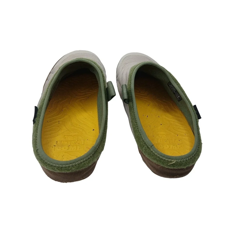Teva ReEmber Terrain Mens 11 Tan Green Quilted Slip On Camping Mules 1129596